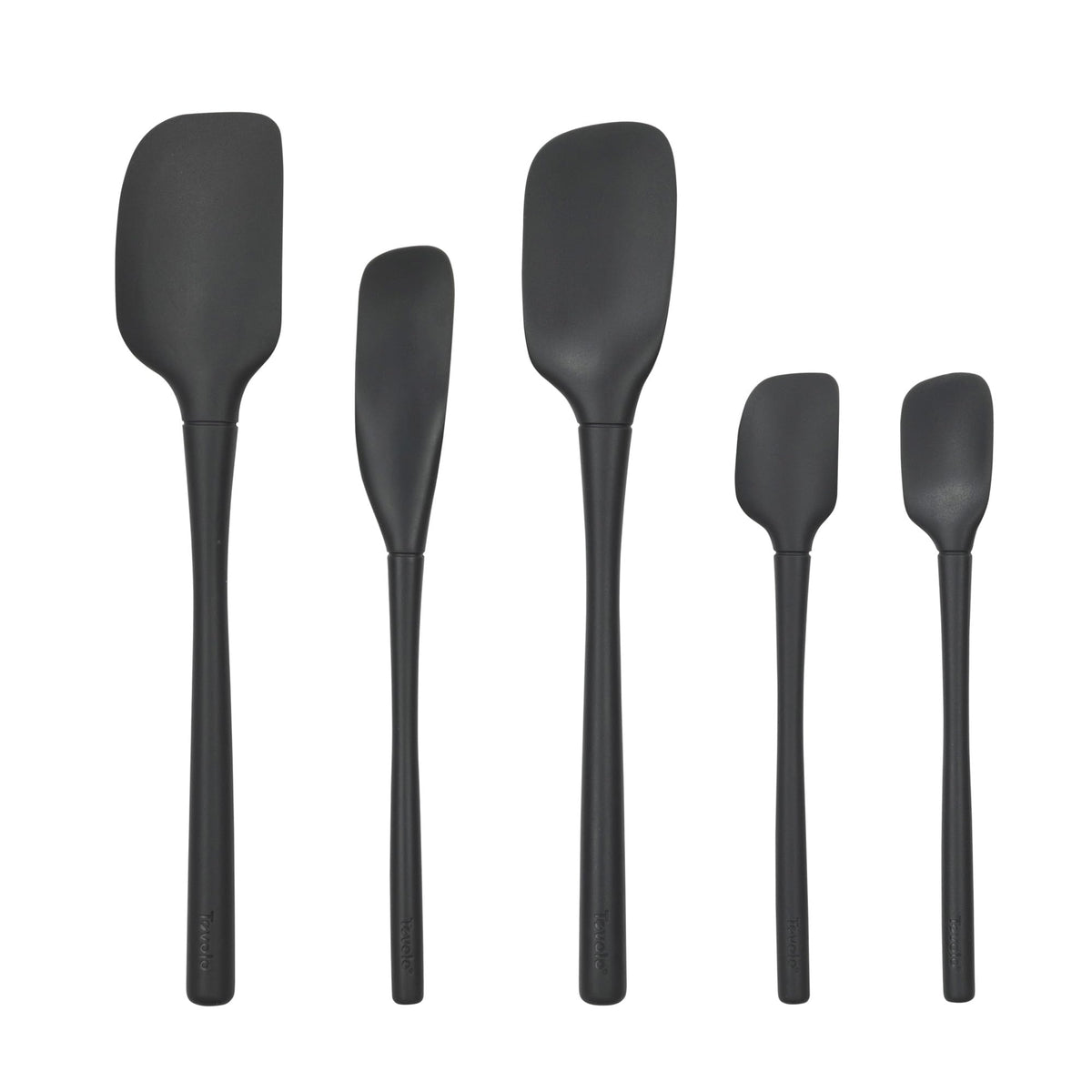 Tovolo Flex Core 5 Piece Silicone Spatula Set Heat Resistant All Silicone Utensils Include Non Stick Spatula Spoonula Jar Scraper, Dishwasher Safe BPA Free Spatulas for Baking Mixing, Cayenne Red