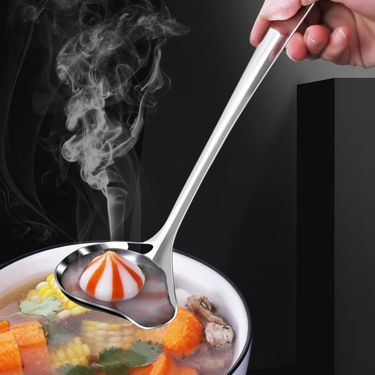 2 PCS Gravy Ladle with Pour Spout, 10.6 inch Long Handle Sauce Ladle, Stainless Steel Saucier Drizzle Spoon for Spooning Gravies Sauces Dressings Kitchen Utensil