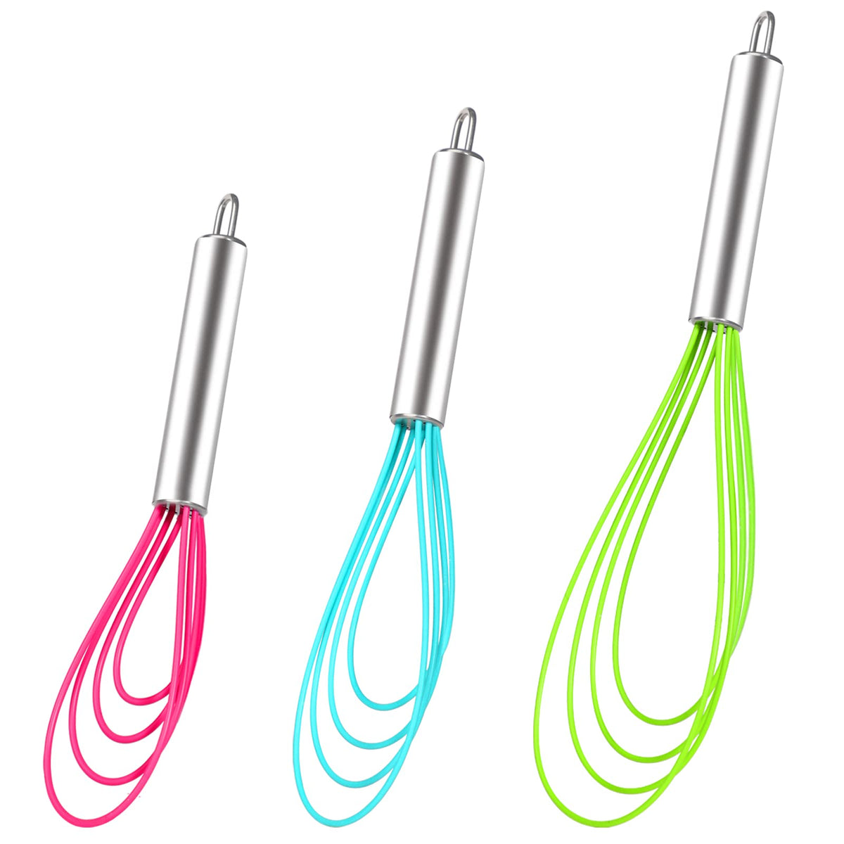 Webake 17 Inch & 14 Inch Commercial Whisk Set of 2, 304 Stainless Steel Large Whisk, Extra-Thick 2.5mm Wires, Professional Kitchen Tool for Mixing, Beating, Blending