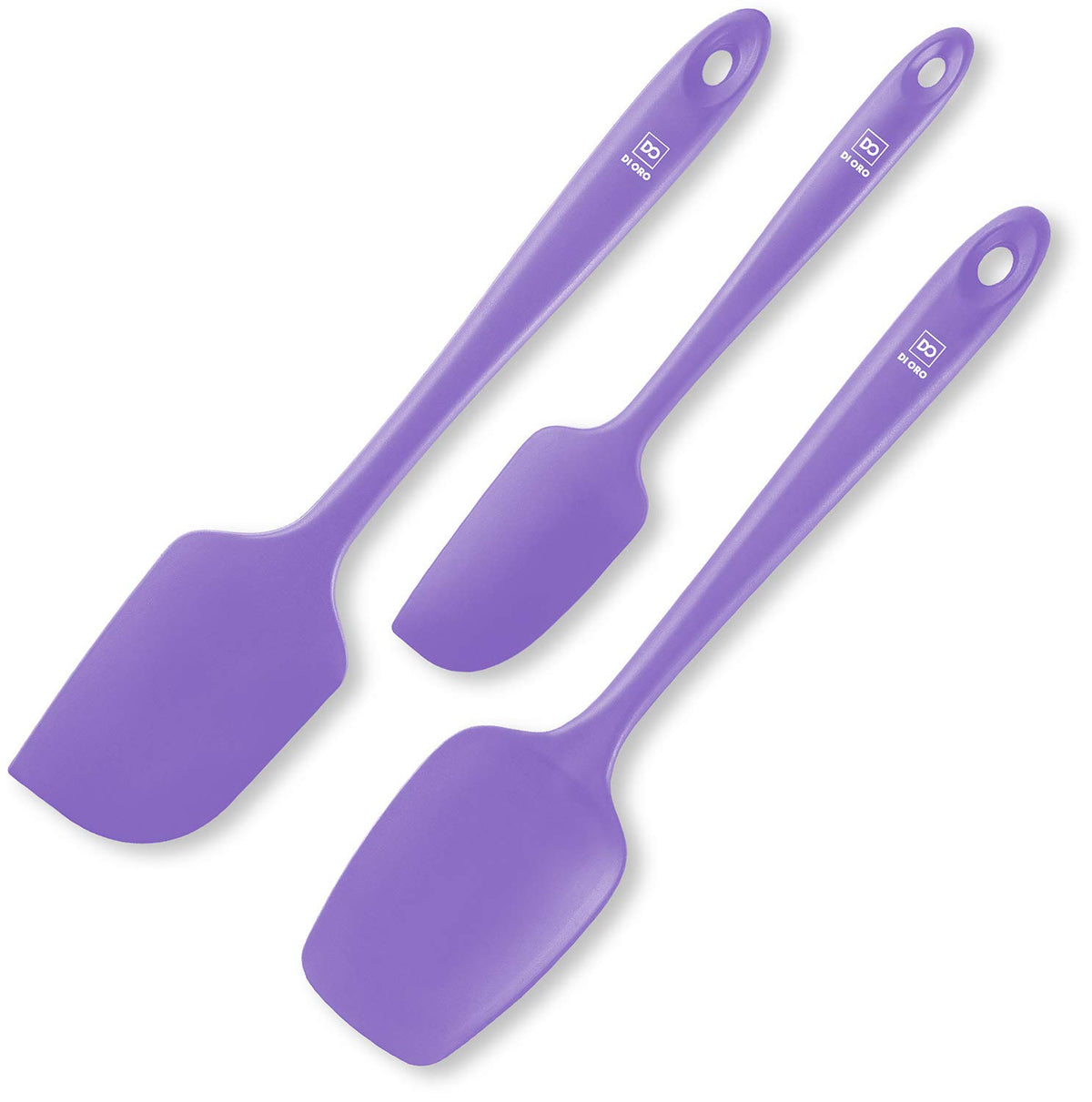DI ORO Silicone Spatula Set - 600F Heat Resistant, 3-Pc Black