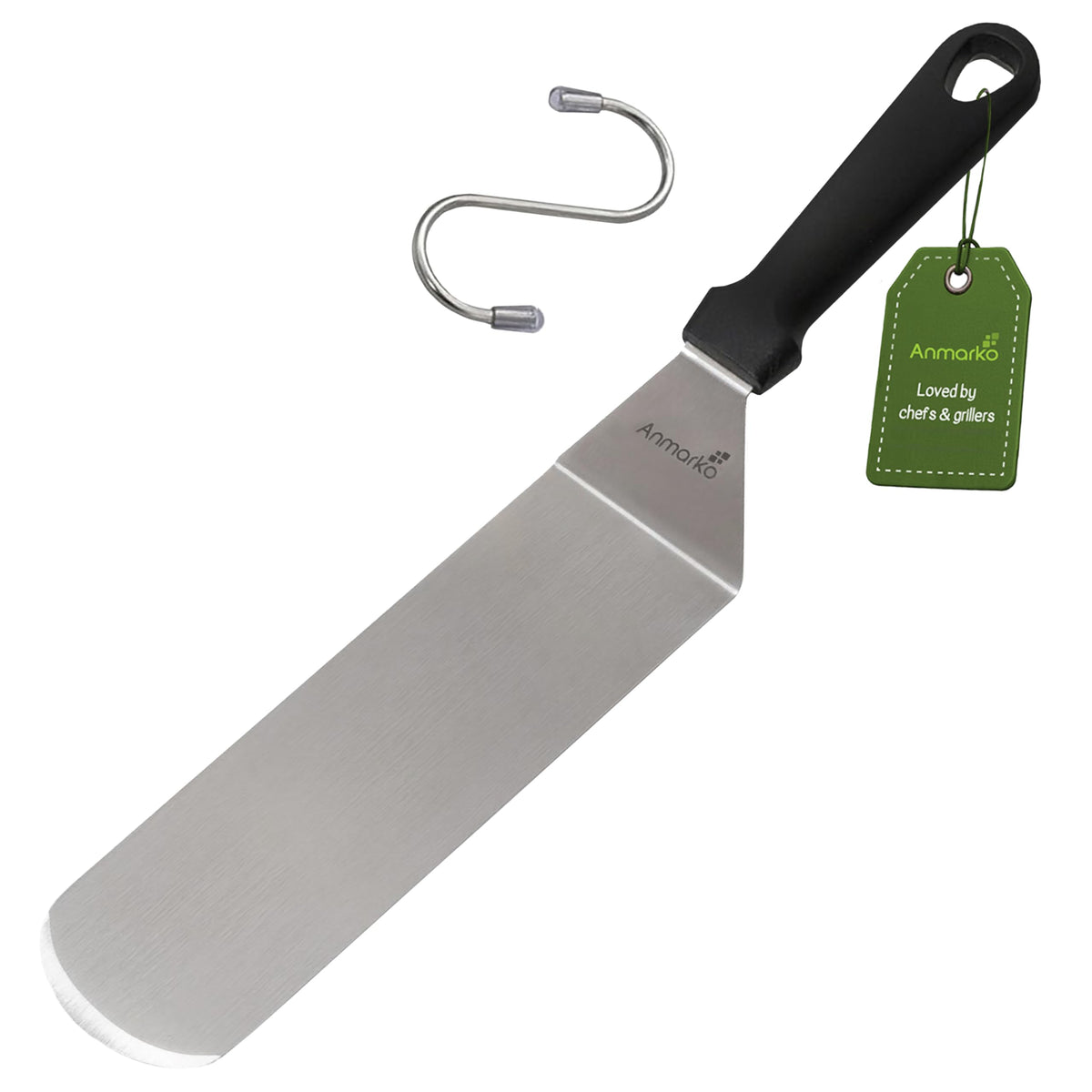 Metal Spatula Stainless Steel and Scraper - Professional Chef Griddle Spatulas Set of 3 - Heavy Duty Accessories Great for Cast Iron BBQ Flat Top Grill Skillet Pan - Commercial Grade