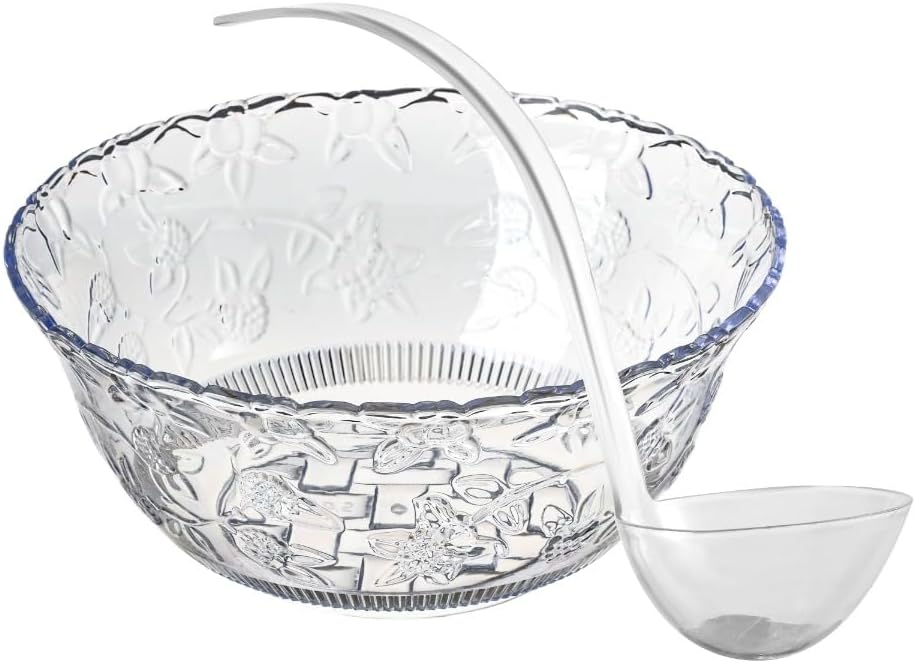 S.G 5oz Plastic Punch Ladle with Hanging Hole (13x4.25 Inches) – Clear Hard Plastic Soup Ladles for Serving & Cooking – Disposable Large Ladle Spoon for Clean Pouring of Punch, Gravy, Stews & Sauces