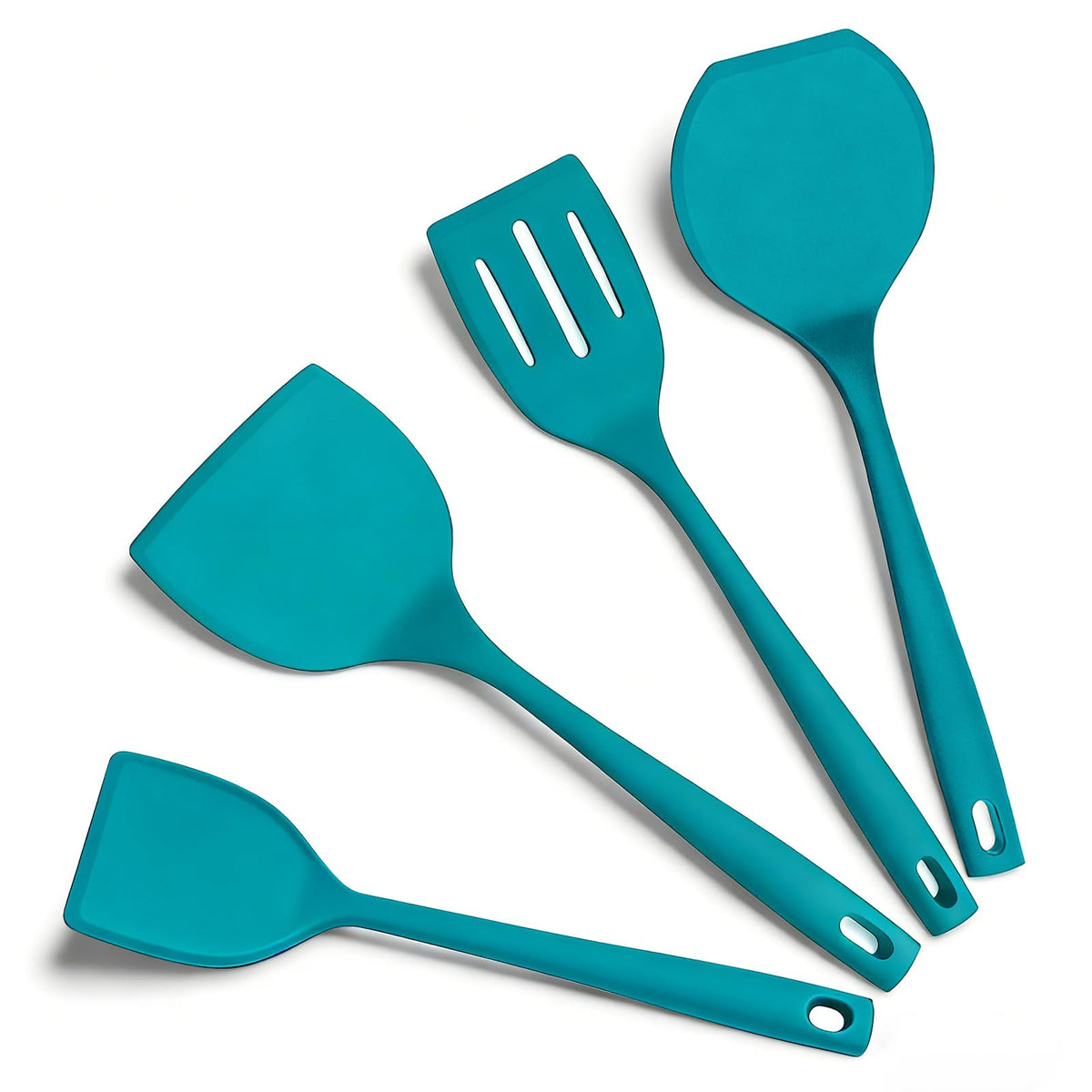 Silicone Spatula Turner Set, 600°F High Heat Resistant Spatulas for Cooking, BPA Free, Large Flexible Kitchen Utensils Flipping Eggs, Pancakes, Fish, Burgers, Dishwasher Safe (Black)