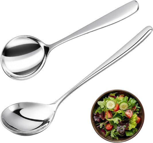 Stainless Steel Serving Spoon Set SUS304 Small Gravy Soup Spoon 7.28"+8.27"