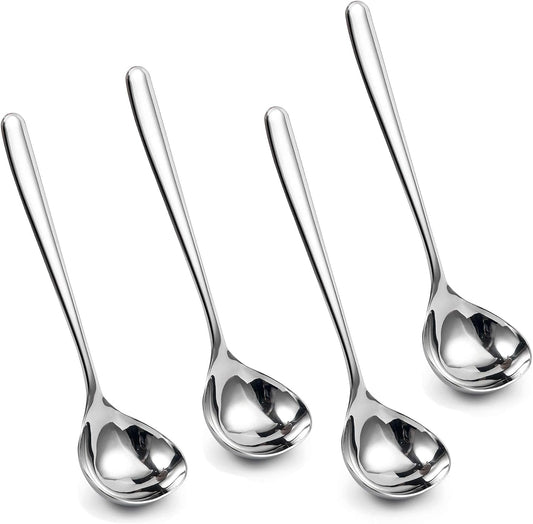 IMEEA 8-Inch Gravy Ladle SUS304 Stainless Steel Serving Ladle, Set of 4
