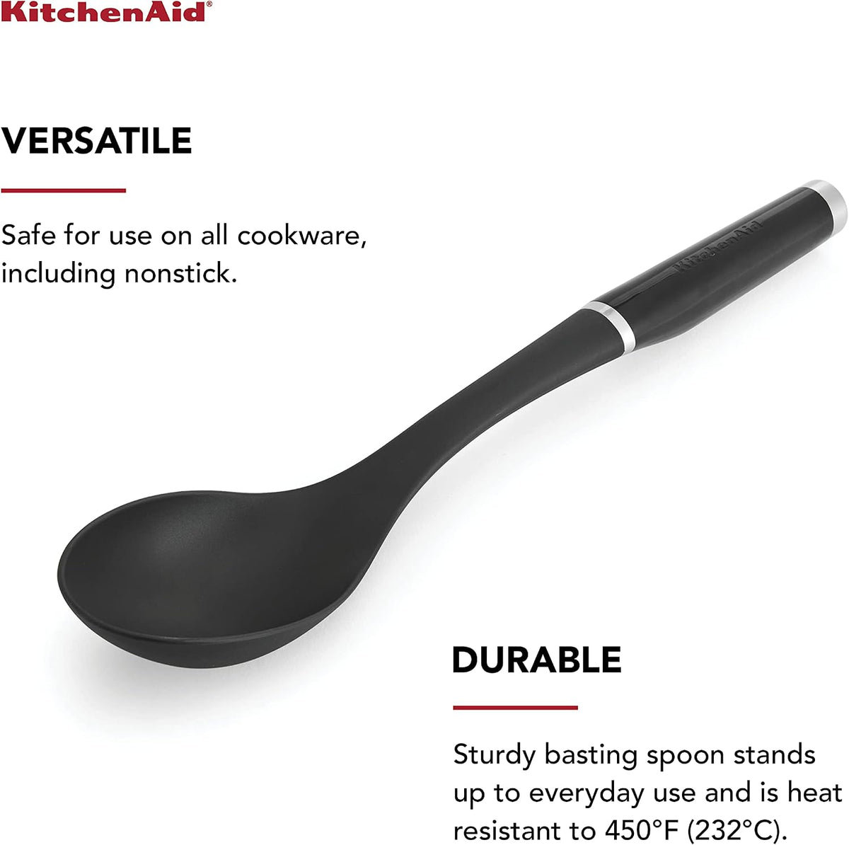 KitchenAid KE003OHOBA Classic Basting Spoon, One Size, Black