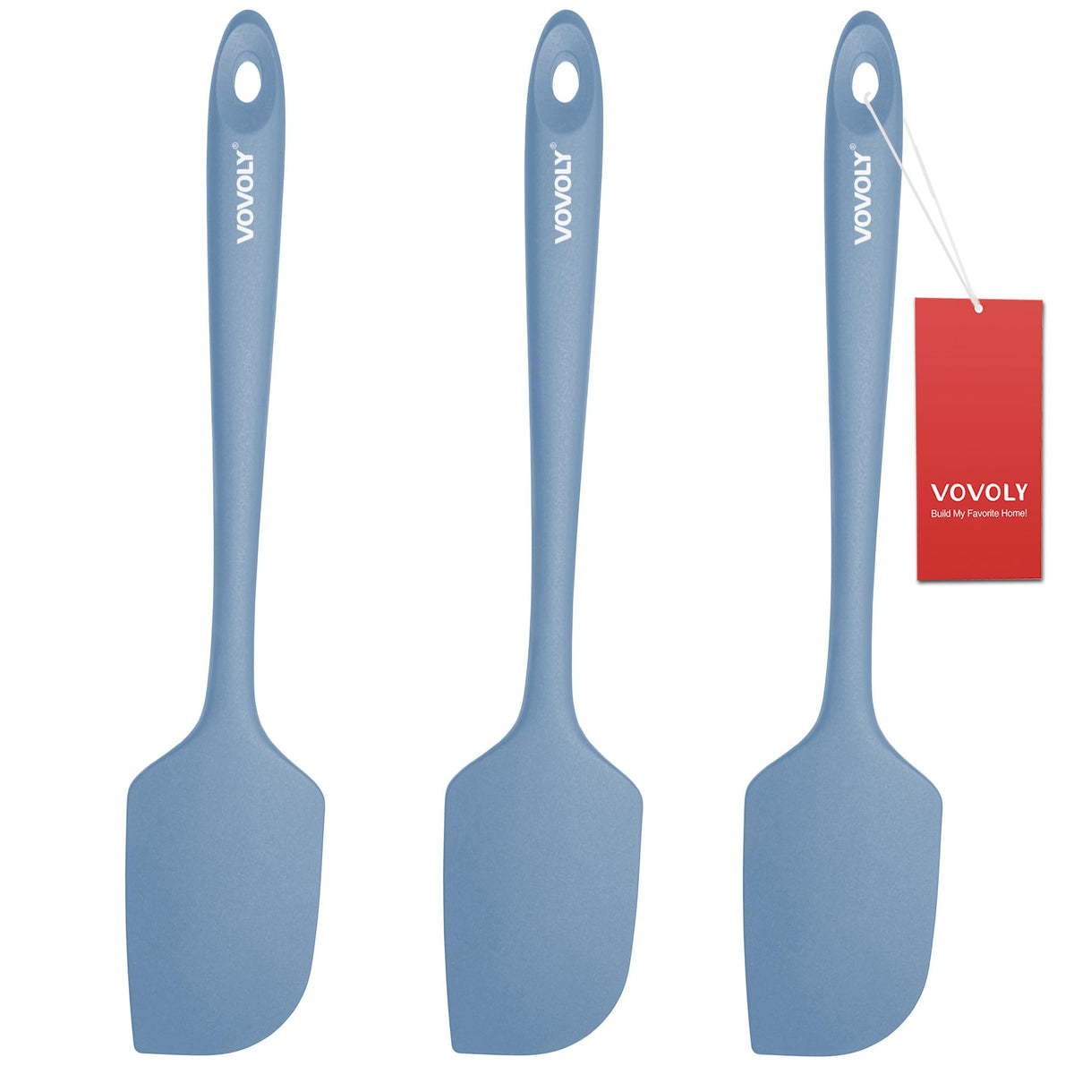 Silicone Spatula for Kitchen, 600°F Heat resistant Spatulas for Baking, Cooking, Scraping,and Mixing, Non Stick Kitchen Utensils, BPA Free, 11.2 IN, 3 Pack, Black