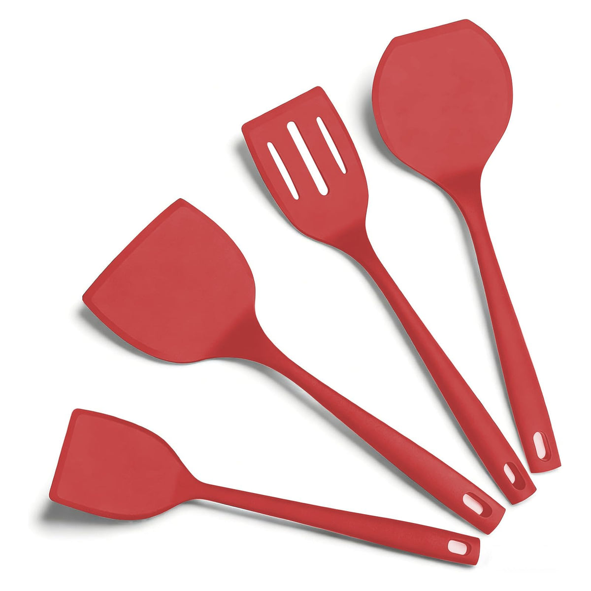 Silicone Spatula Turner Set, 600°F High Heat Resistant Spatulas for Cooking, BPA Free, Large Flexible Kitchen Utensils Flipping Eggs, Pancakes, Fish, Burgers, Dishwasher Safe (Black)