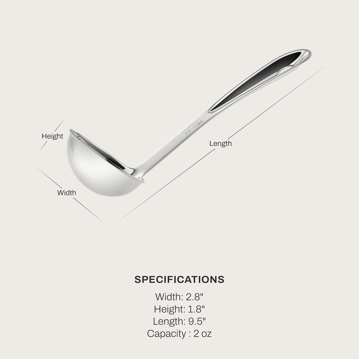 All-Clad Stainless Steel 9.5-inch Ladle, Kitchen Tools