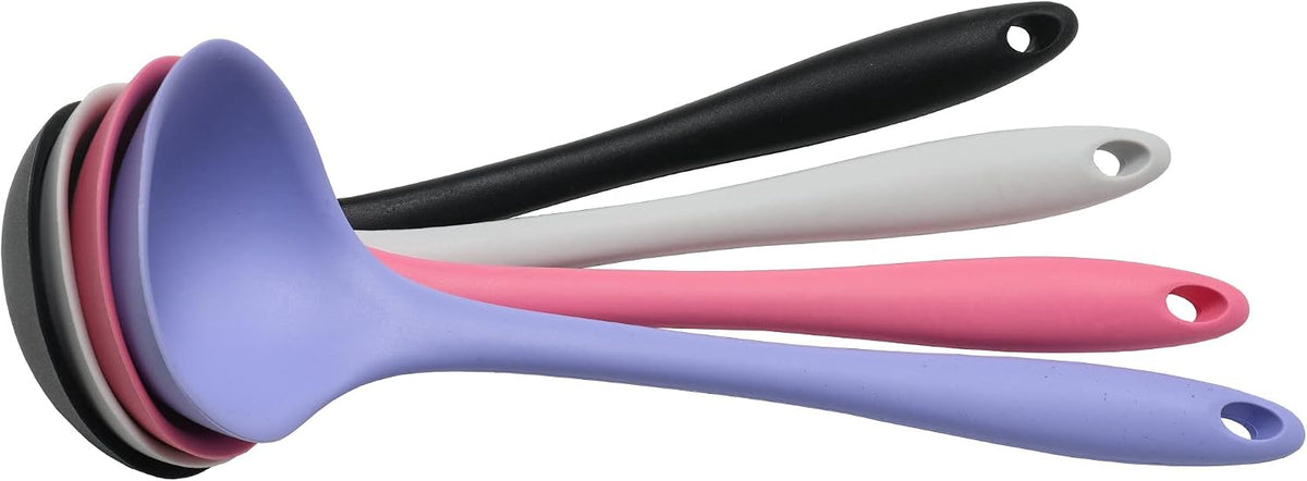 Chef Craft Premium Silicone Cooking Ladle, 11.25 inch, Gray