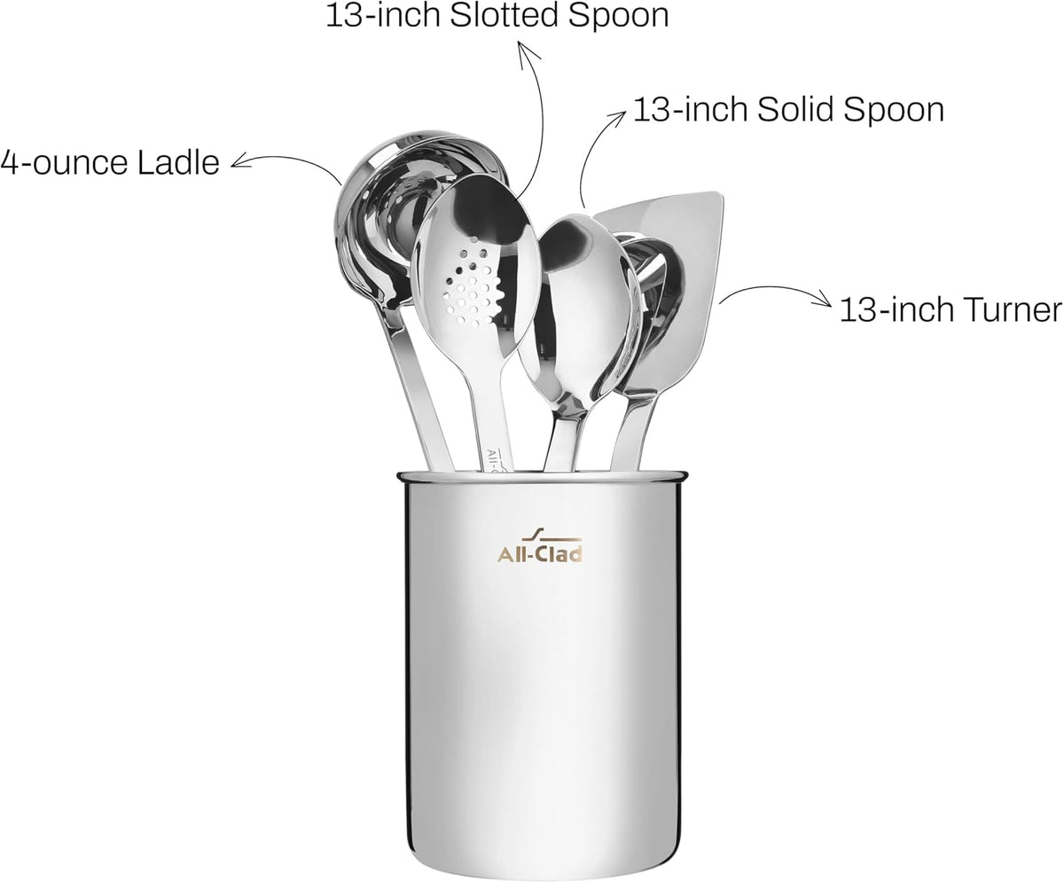 All-Clad 5-Piece Stainless Steel Kitchen Utensil Set