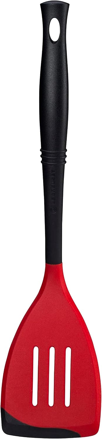 Le Creuset Revolution Bi-Material Slotted Spatula, 13.5" x 2.5", Cerise