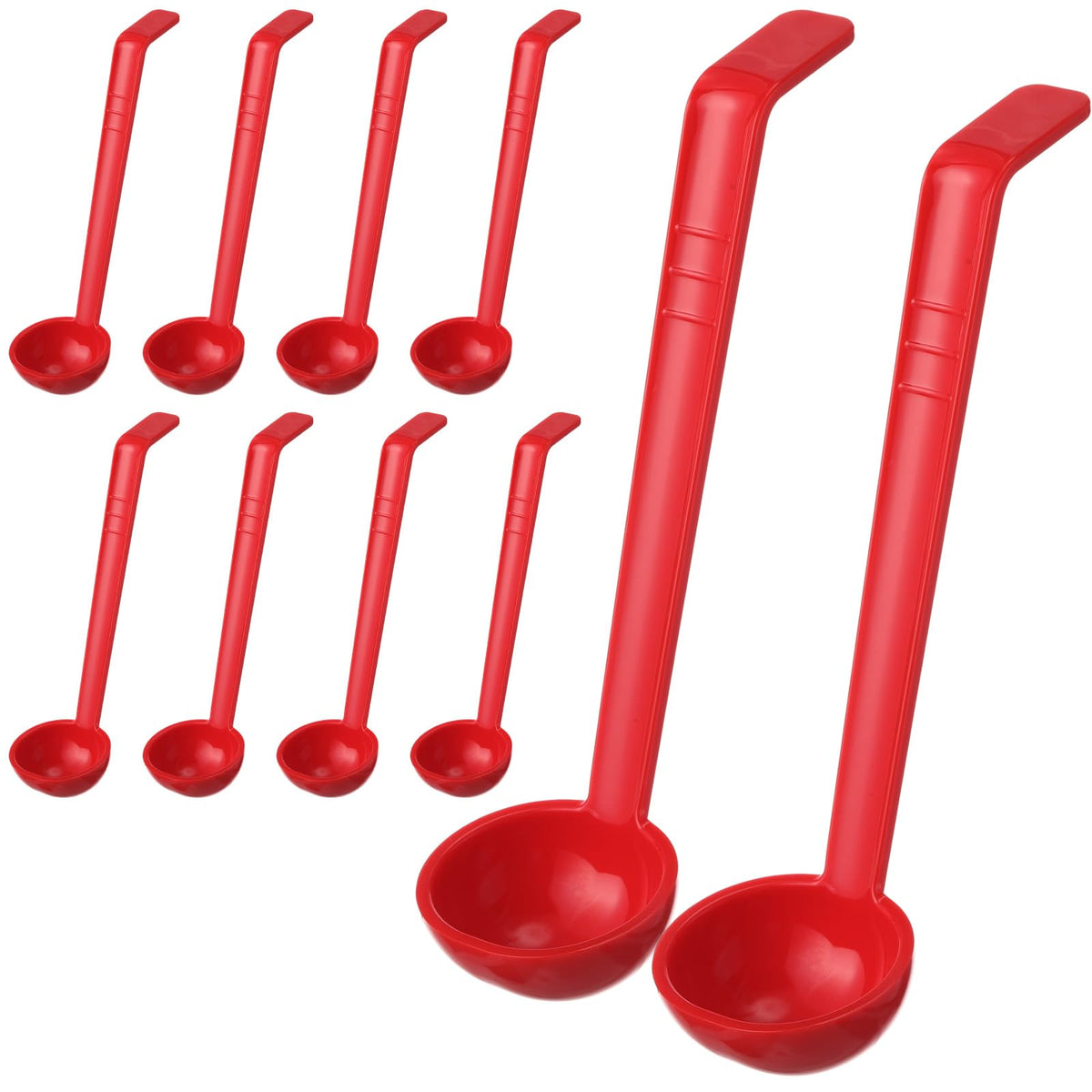 Tioncy 10 Pcs 1 oz Small Ladle 7.1 Inches Long Handle Serving Spoon, Black