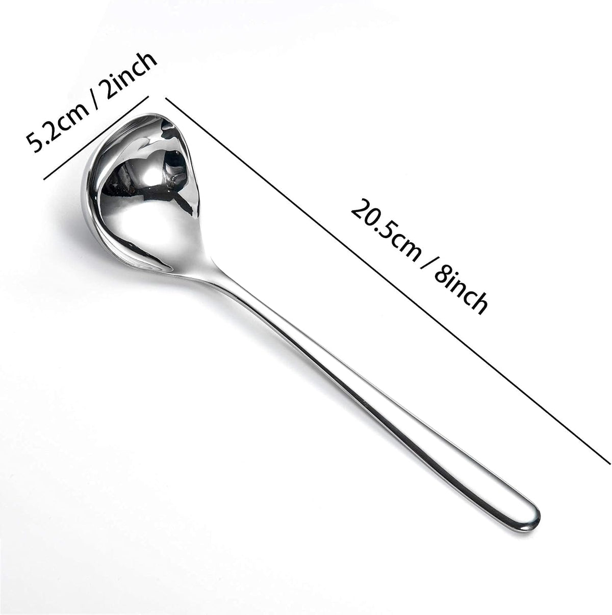 IMEEA 8-Inch Gravy Ladle SUS304 Stainless Steel Serving Ladle, Set of 4