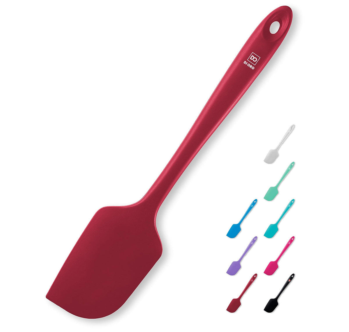 DI ORO Large Silicone Spatula - 600F Heat Resistant, Black