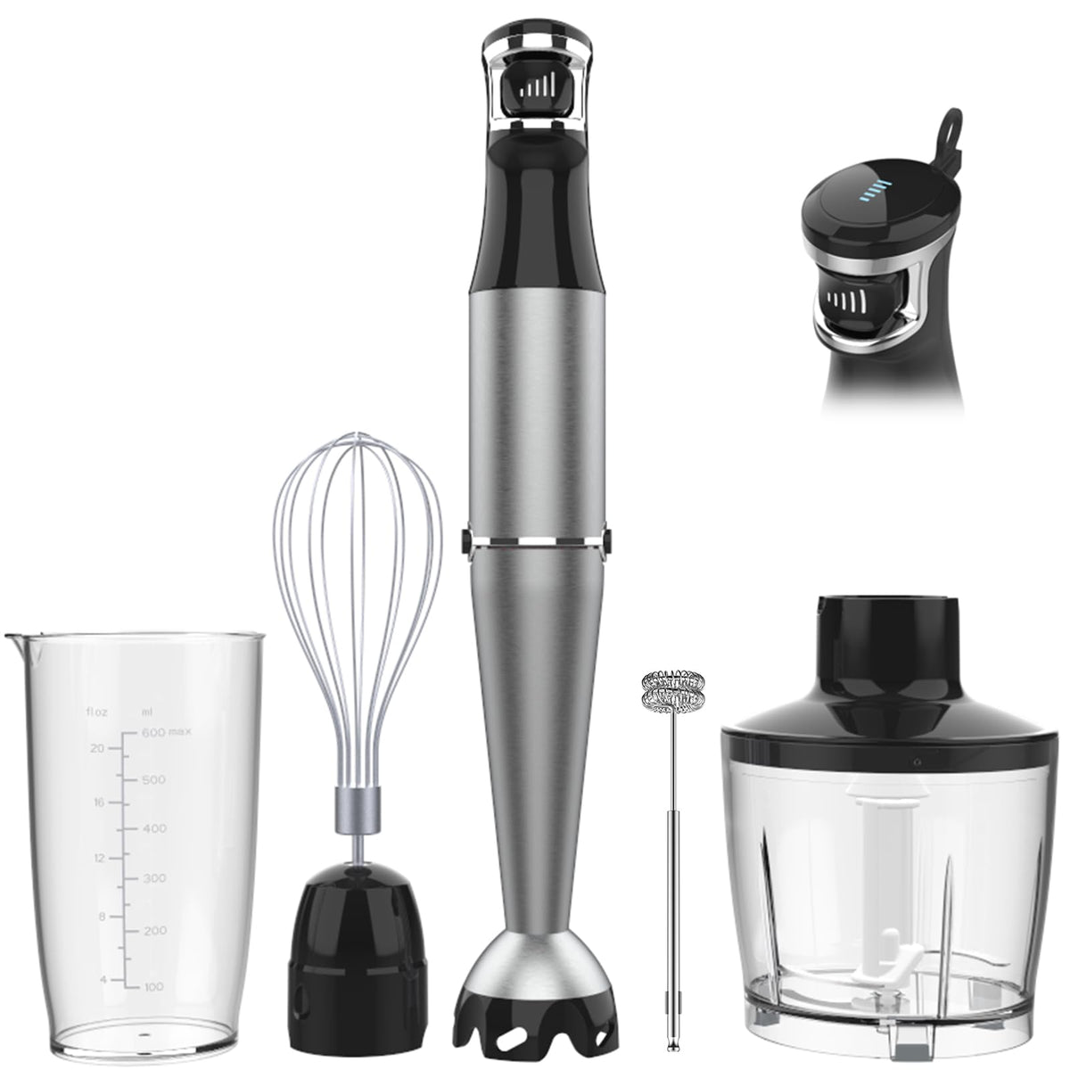 Turelar Immersion Blender Handheld 3-in-1 Hand Blender Set 1100W Heavy Duty