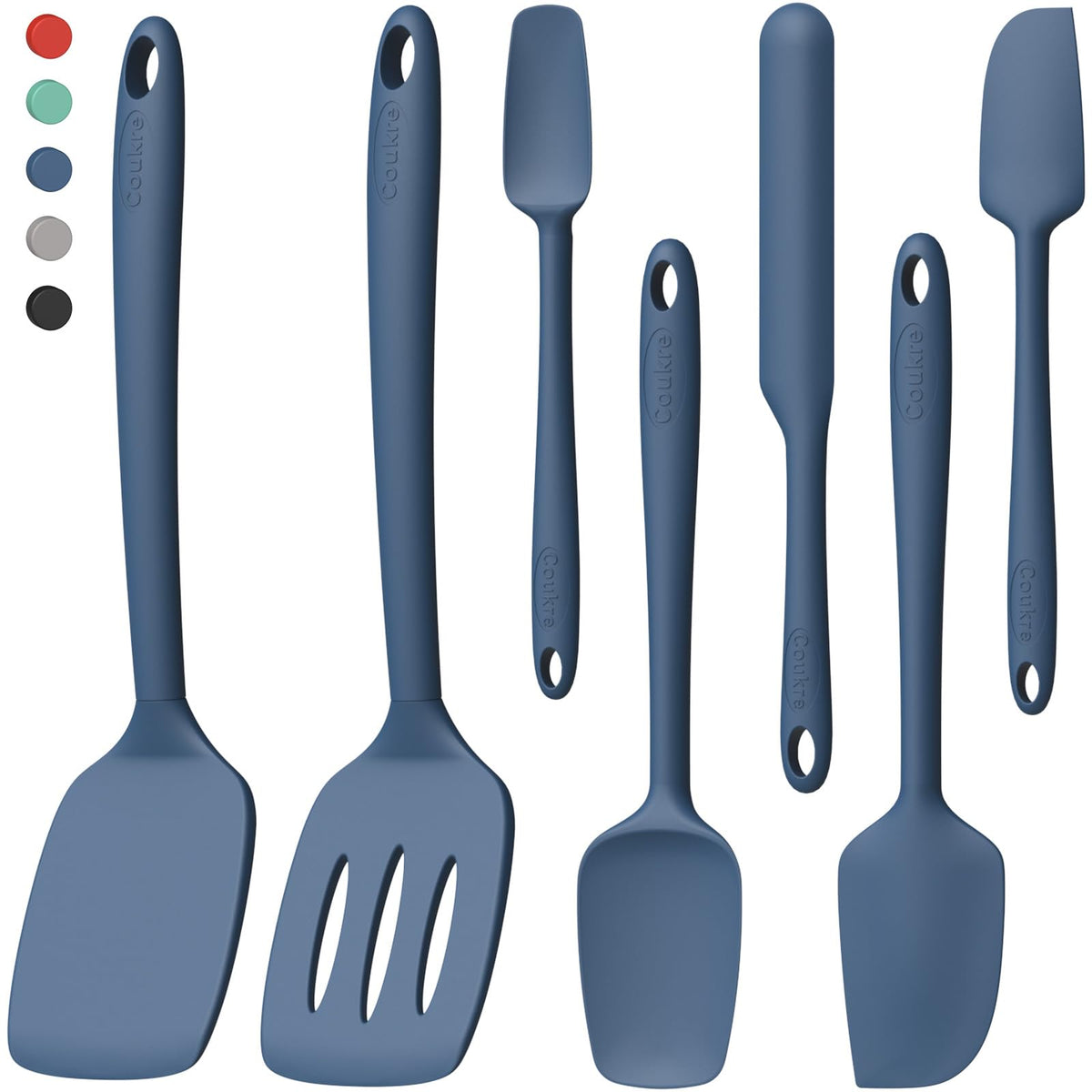 Coukre 3 Pack Silicone Spatula Set, Heat Resistant to 500°F, BPA-Free