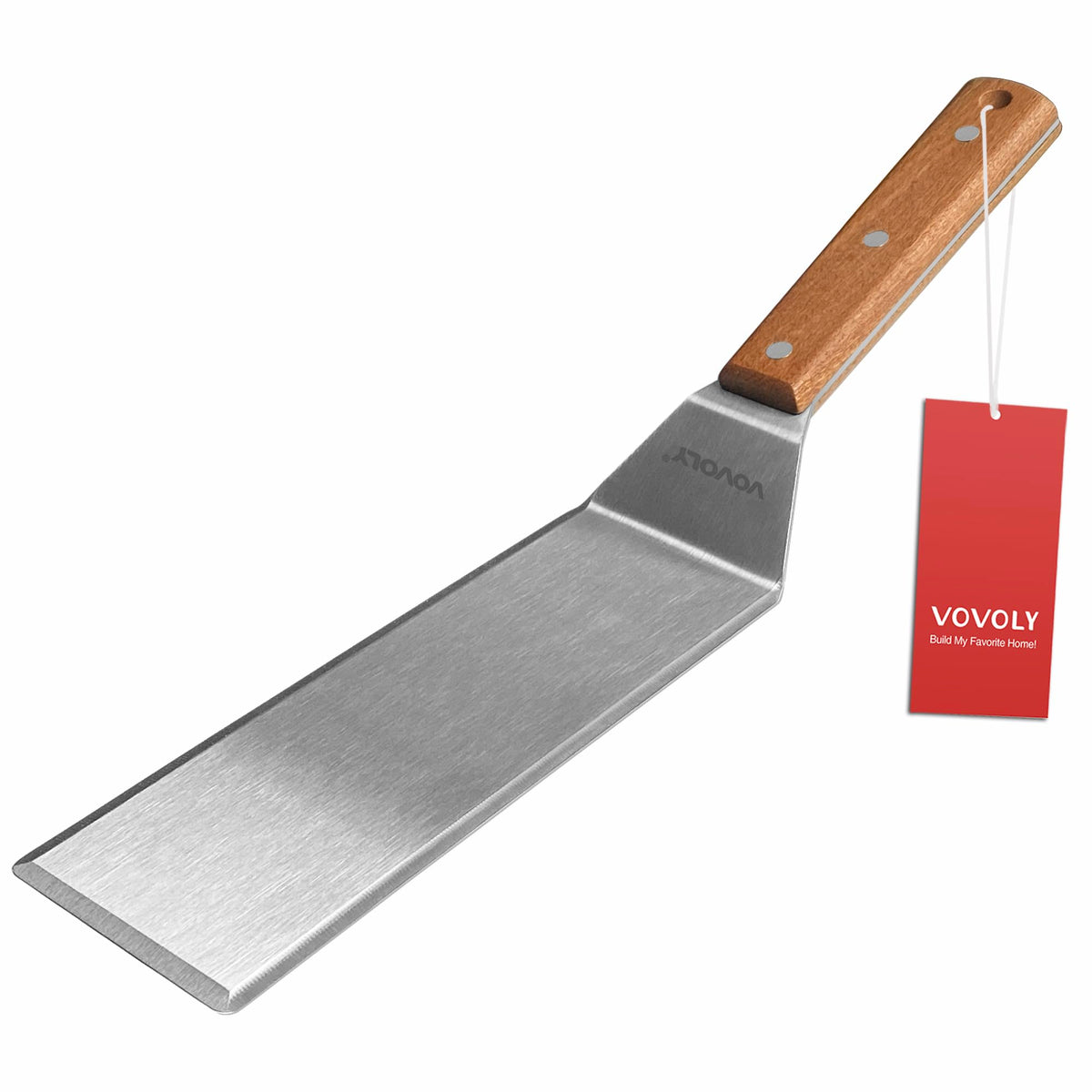 Small Spatula for Cast Iron Skillets, Full Tang silicone Handle, Heat Resistant, Commercial Grade Heavy Duty Turner, Press Burger Spatula Turner for Flipper, Cooking, Serving, 2.7" Wide