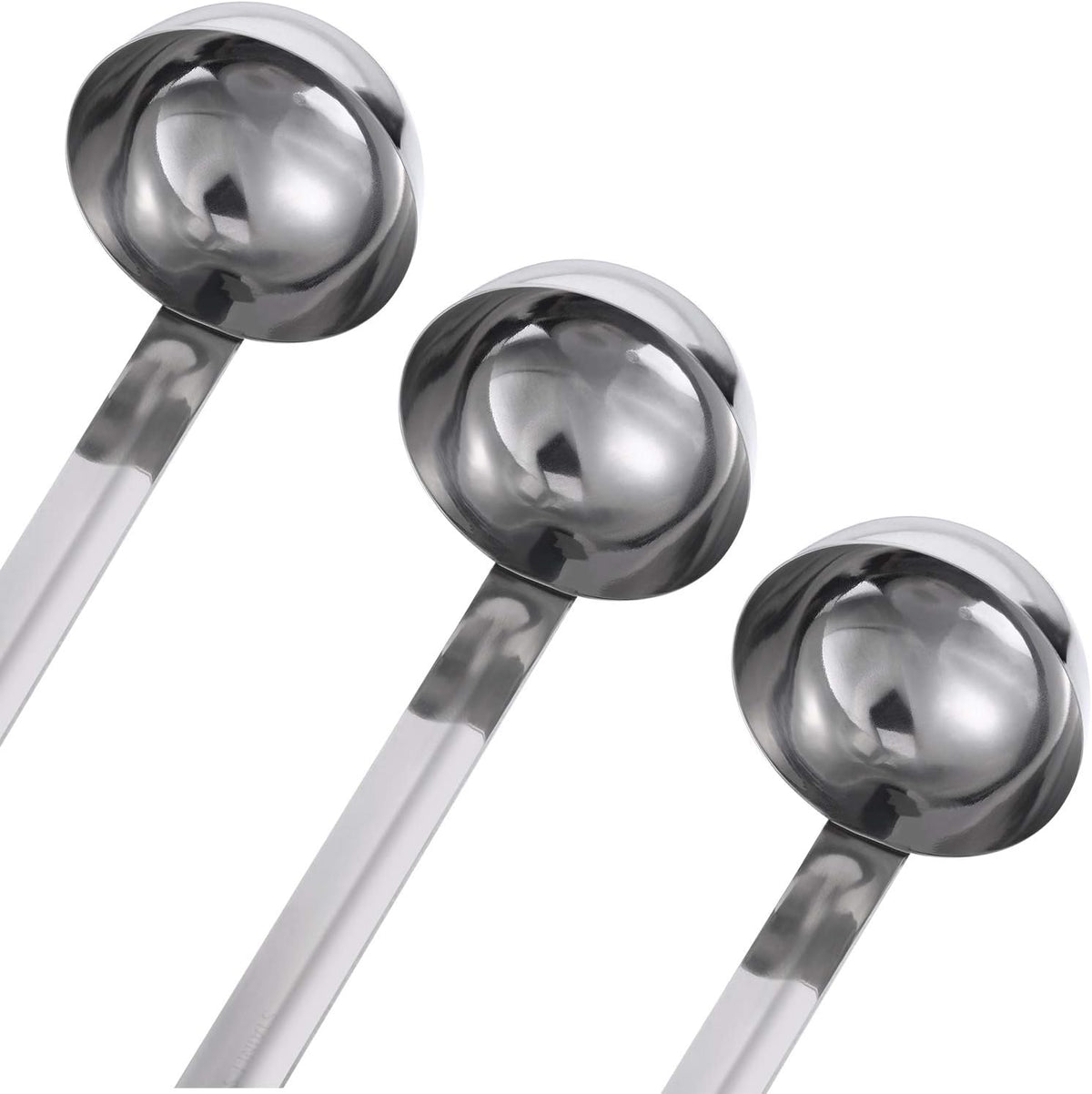 meekoo 3 Pcs Stainless Steel Ladles Soup with Long Handle,2 oz