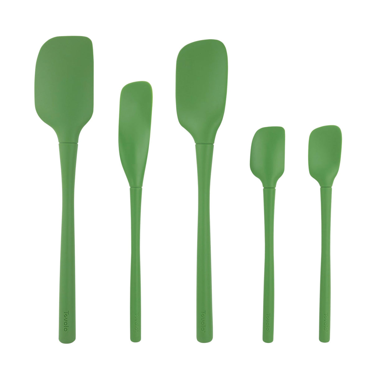 Tovolo Flex Core 5 Piece Silicone Spatula Set Heat Resistant All Silicone Utensils Include Non Stick Spatula Spoonula Jar Scraper, Dishwasher Safe BPA Free Spatulas for Baking Mixing, Cayenne Red