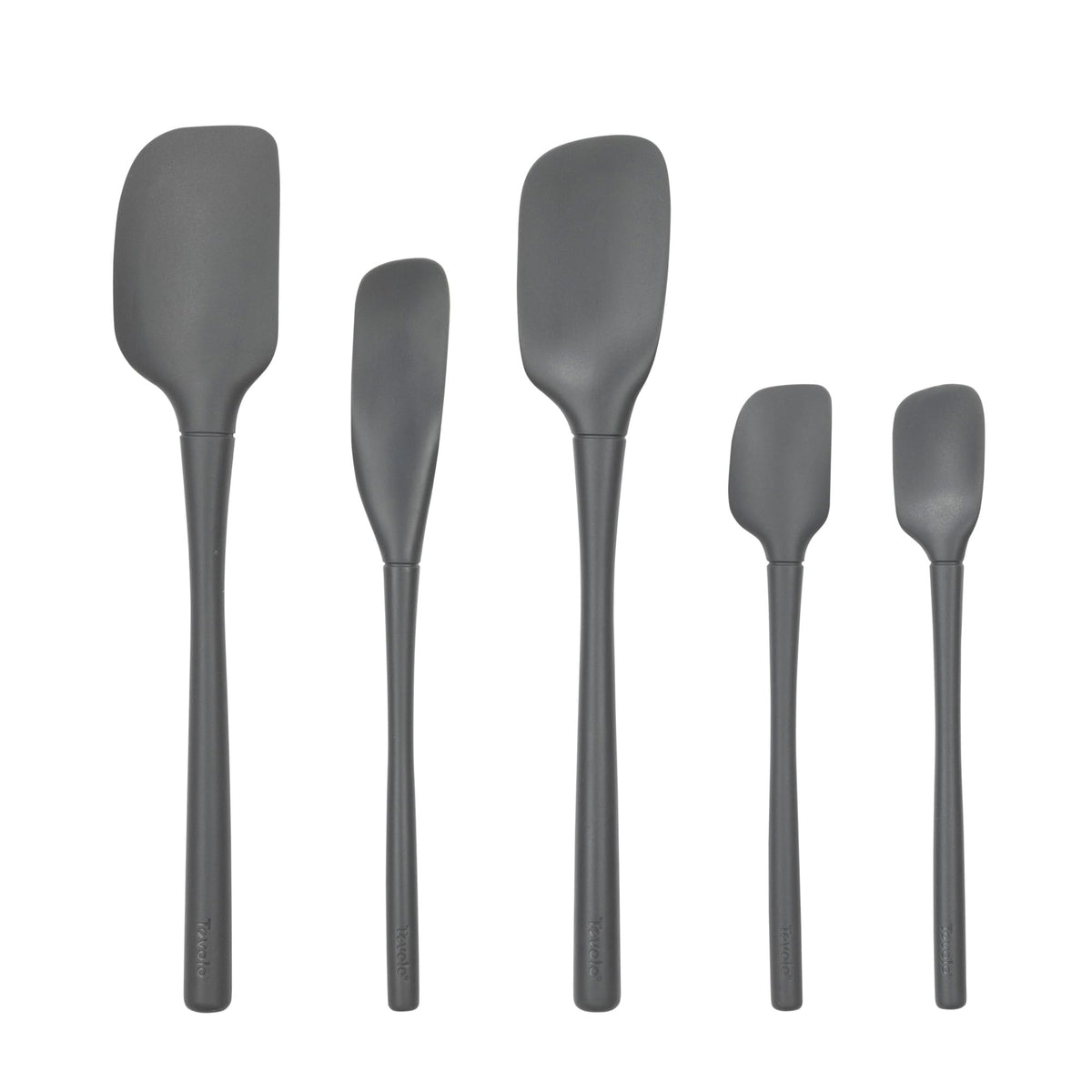Tovolo Flex Core 5 Piece Silicone Spatula Set Heat Resistant All Silicone Utensils Include Non Stick Spatula Spoonula Jar Scraper, Dishwasher Safe BPA Free Spatulas for Baking Mixing, Cayenne Red