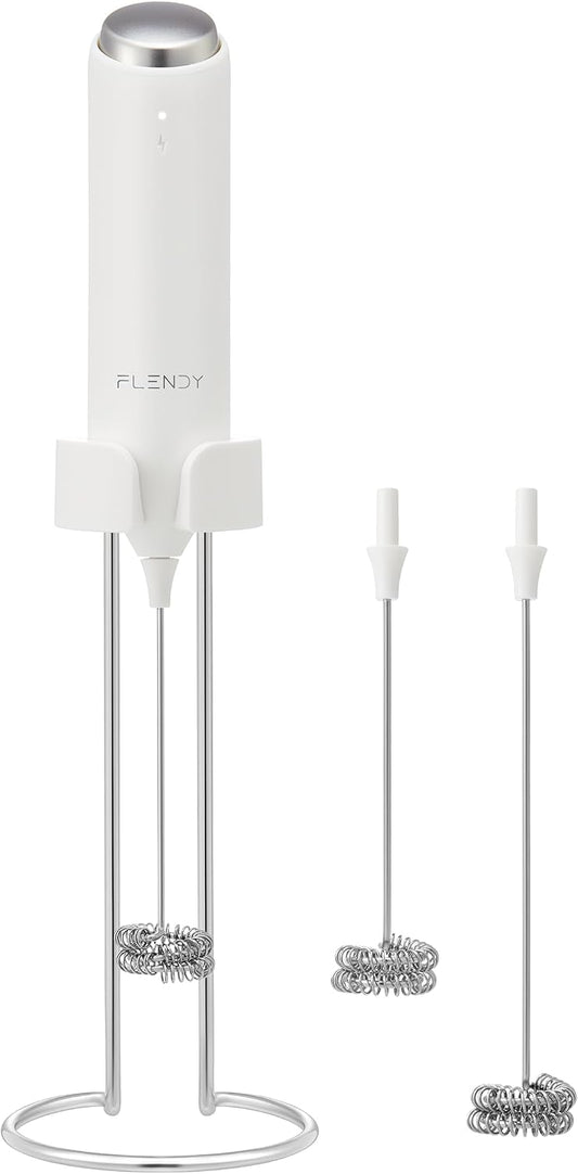 Flendy Rechargeable Milk Frother Handheld with Charging Stand