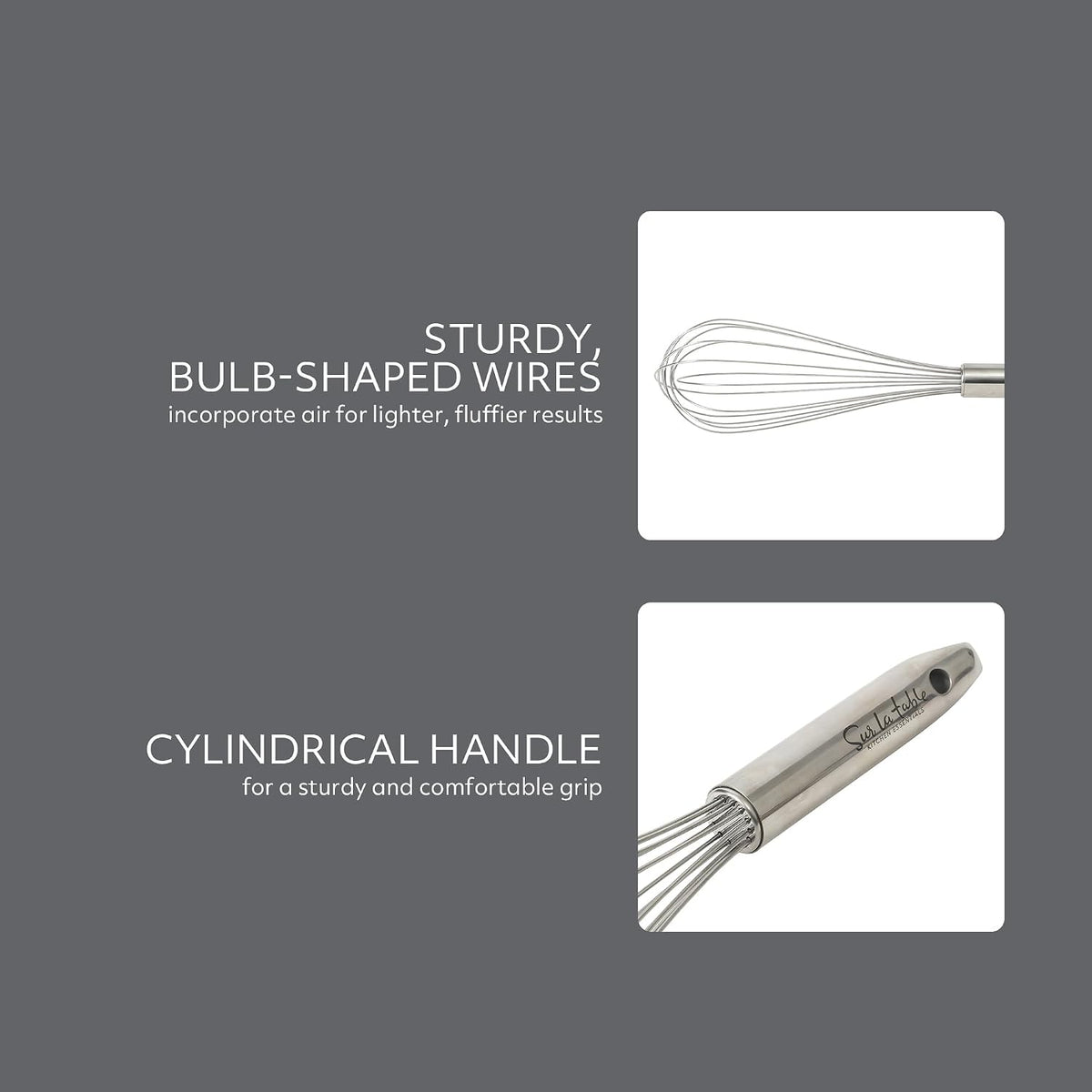 Sur La Table Kitchen Essential Steelhaus 1 Piece 12" Stainlees Steel Balloon Whisk