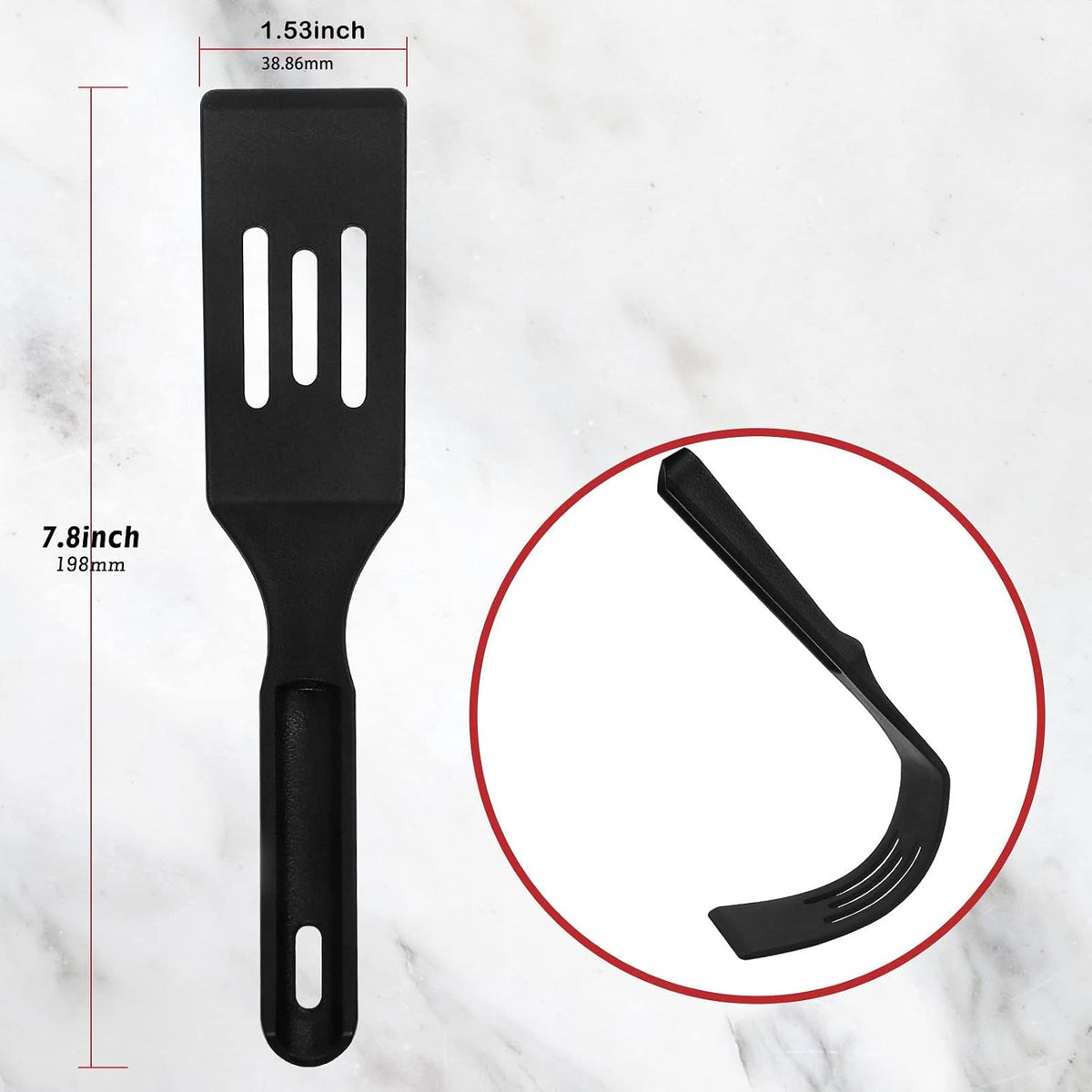 Professional Nylon Mini Spatula, Heat-Resistant Serving Spatula for Nonstick Pans, Small Turner for Brownies, Fried Eggs, Cakes, Lasagna or Cookie, Pie etc.