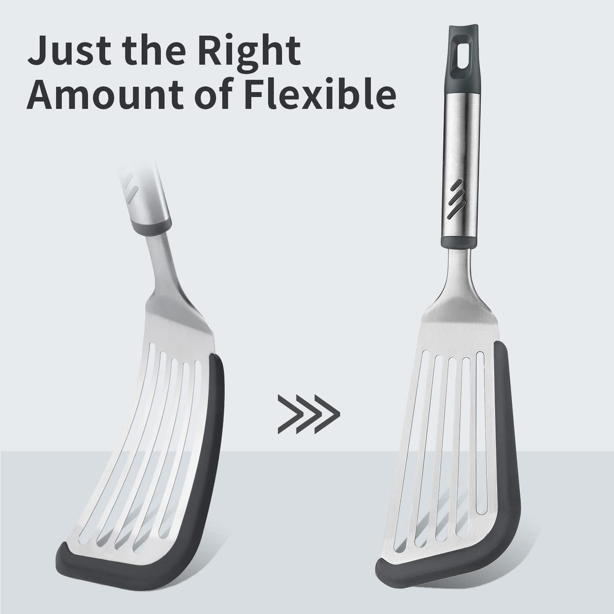Silicone Fish Spatula, Flexible Slotted Turner for Nonstick Cookware