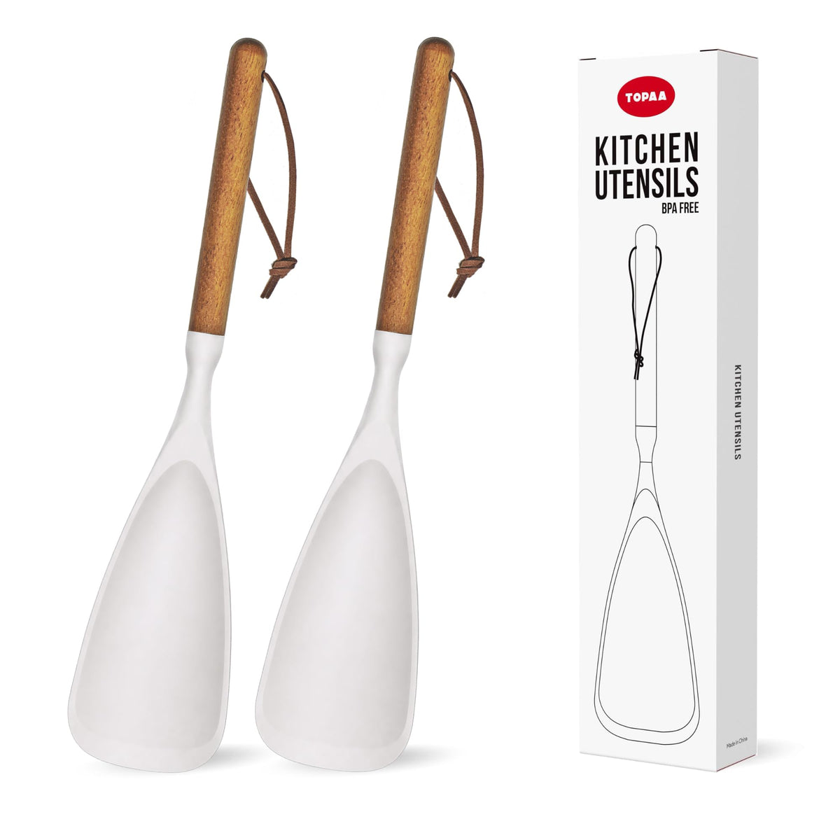 Silicone Cooking Spoon Spatula for Nonstick Cookware,Heat Resistant,12.4"