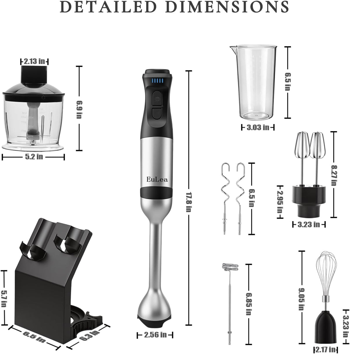 8-in-1 Immersion Blender 1200W 5-Speed Kit