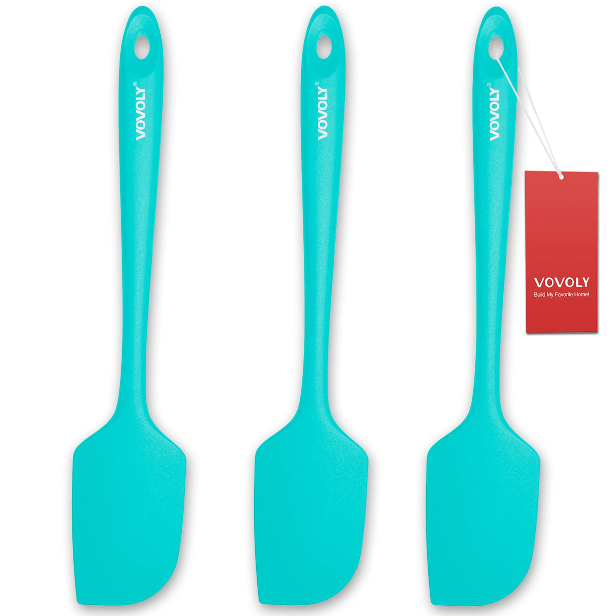 Silicone Spatula for Kitchen, 600°F Heat resistant Spatulas for Baking, Cooking, Scraping,and Mixing, Non Stick Kitchen Utensils, BPA Free, 11.2 IN, 3 Pack, Black
