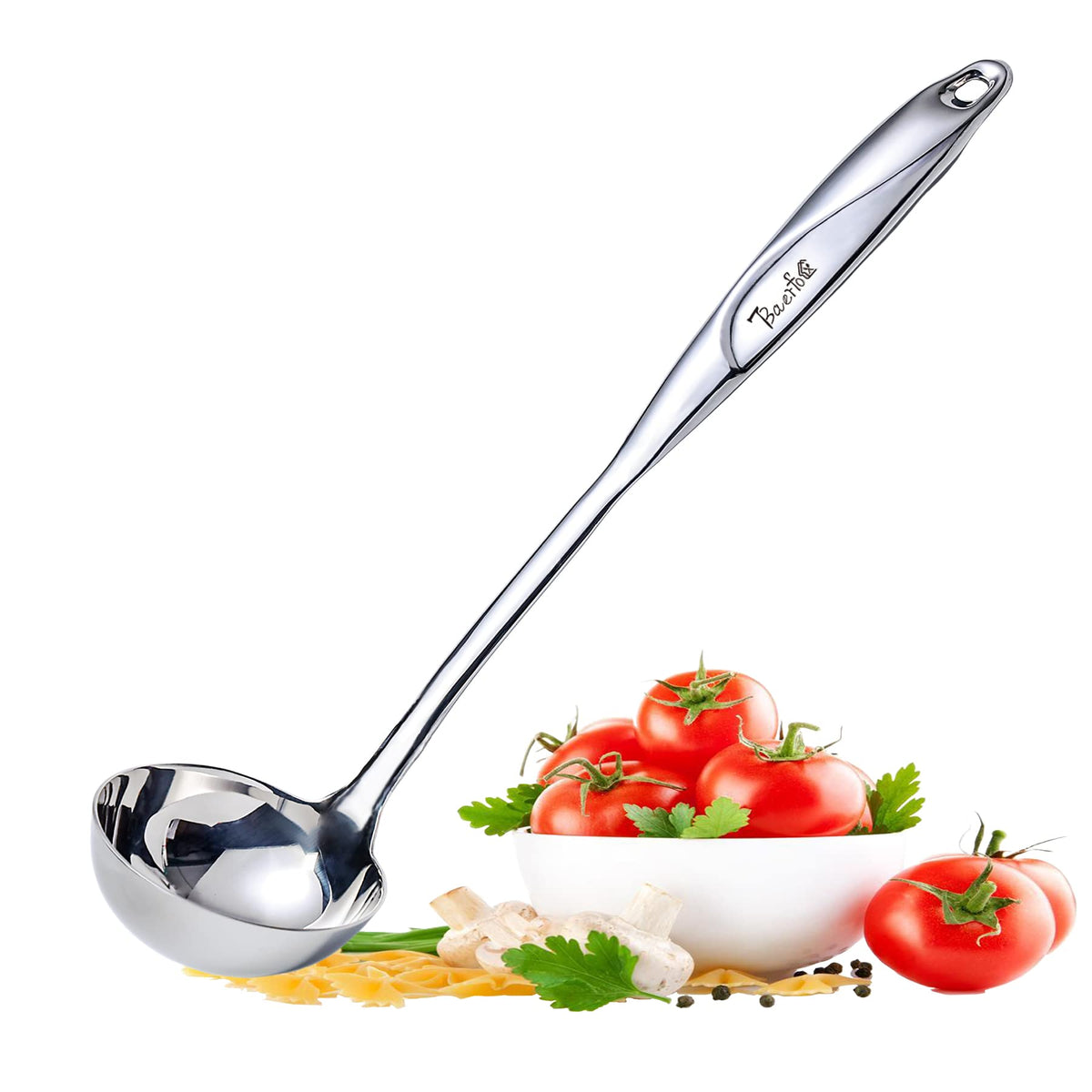High Grade Soup Ladle, Cooking Ladle for Soup, Heat-proof Design of Hollow Handle, Gift for Family（4ouce/13.5 Inch)