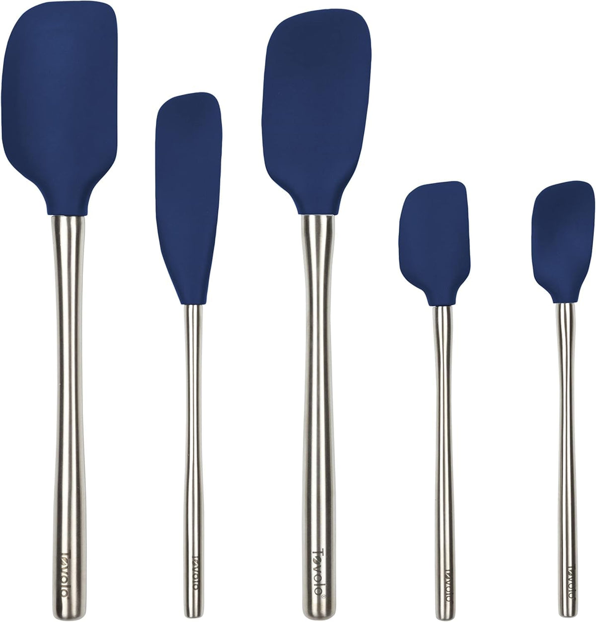 Tovolo Flex Core 5 Piece Silicone Spatula Set Heat Resistant All Silicone Utensils Include Non Stick Spatula Spoonula Jar Scraper, Dishwasher Safe BPA Free Spatulas for Baking Mixing, Cayenne Red