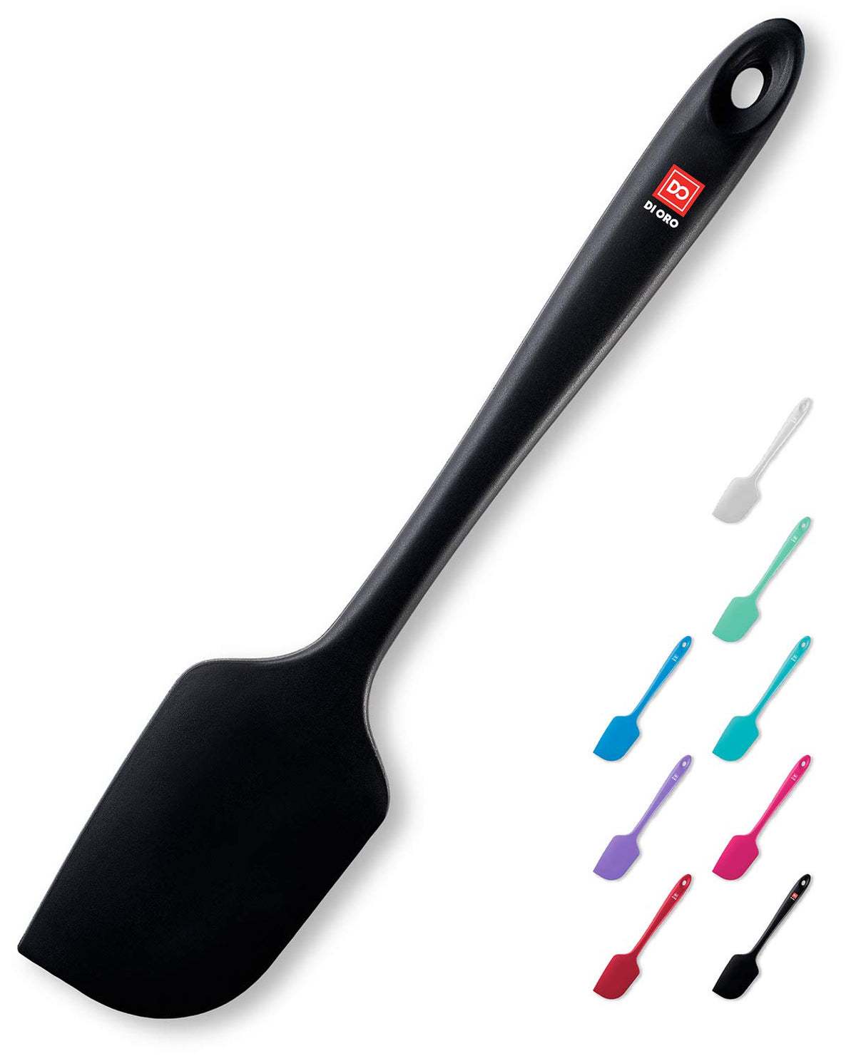 DI ORO Large Silicone Spatula - 600F Heat Resistant, Black
