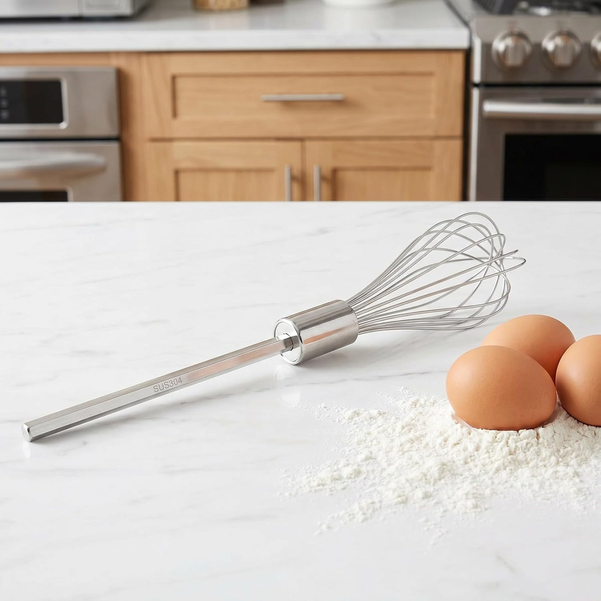 Heavy Duty Extra-long Stainless Steel Mixer Attachment Whisk for Electric Drill Conversion Hand Beater Tool for Baking Cooking and Efficient Mixing