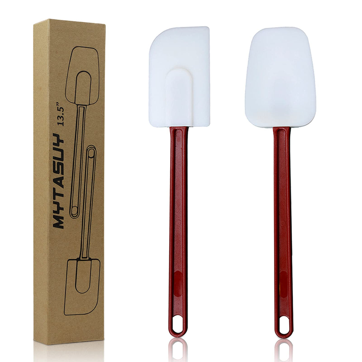 16.5 INCH Silicone Spatulas Heat Resistant Heavy Duty Rubber Spatulas Commercial Spatulas Set for Kitchen Use Silicone Cooking Utensils Sets of 2