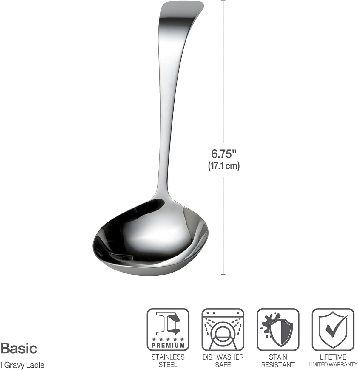 Towle Living Basic Serving Gravy LadleServing Utensil, Silverware