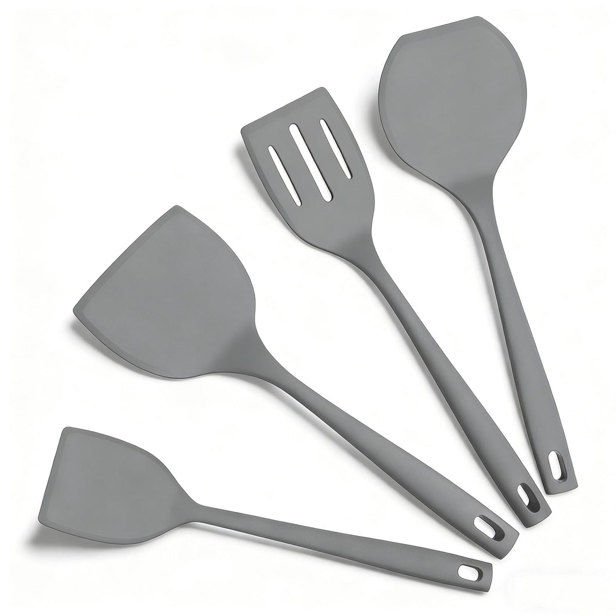 Silicone Spatula Turner Set, 600°F High Heat Resistant Spatulas for Cooking, BPA Free, Large Flexible Kitchen Utensils Flipping Eggs, Pancakes, Fish, Burgers, Dishwasher Safe (Black)