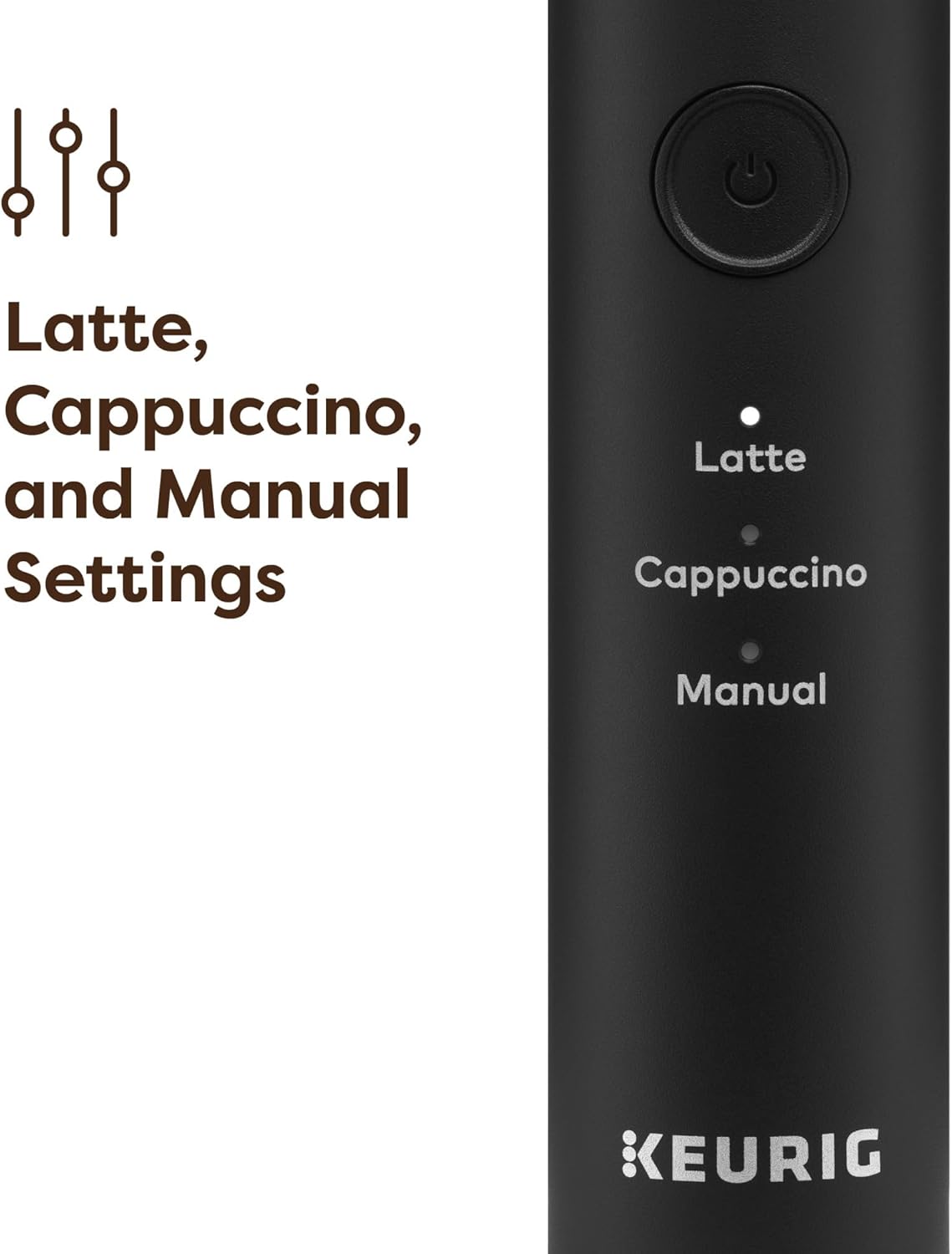 Keurig SimpleCafe Frother, Rechargeable Handheld Milk Frother for Lattes, Cappuccinos & Iced Coffee, USB Cord Included, Microwave-Safe Frothing Cup, Hot & Cold Foam Maker