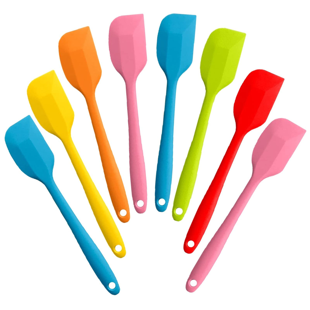 KAKAMINA Black Silicone Spatulas, 8 Pack 8.5 Inch, Sturdy Steel Core