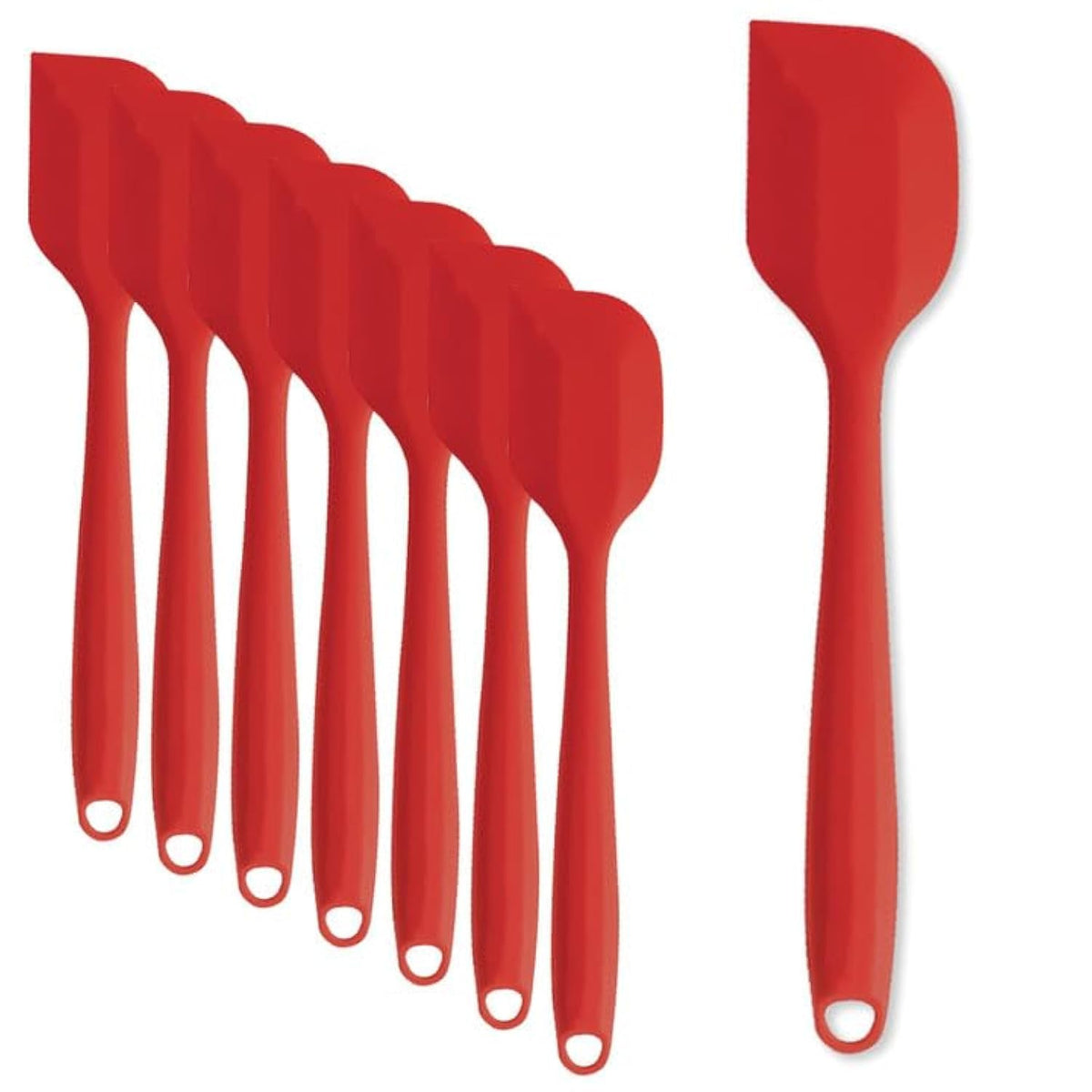 KAKAMINA Black Silicone Spatulas, 8 Pack 8.5 Inch, Sturdy Steel Core