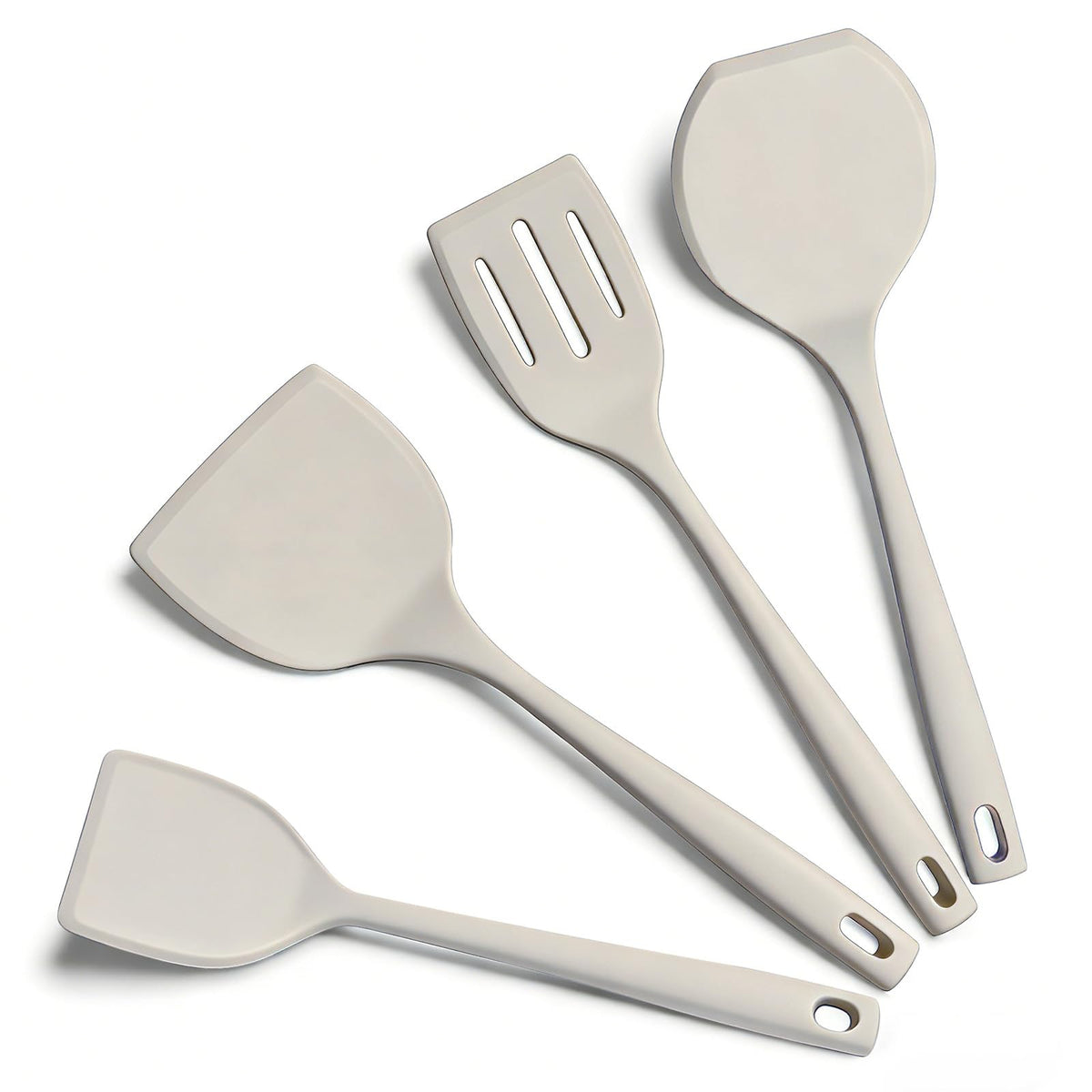 Silicone Spatula Turner Set, 600°F High Heat Resistant Spatulas for Cooking, BPA Free, Large Flexible Kitchen Utensils Flipping Eggs, Pancakes, Fish, Burgers, Dishwasher Safe (Black)