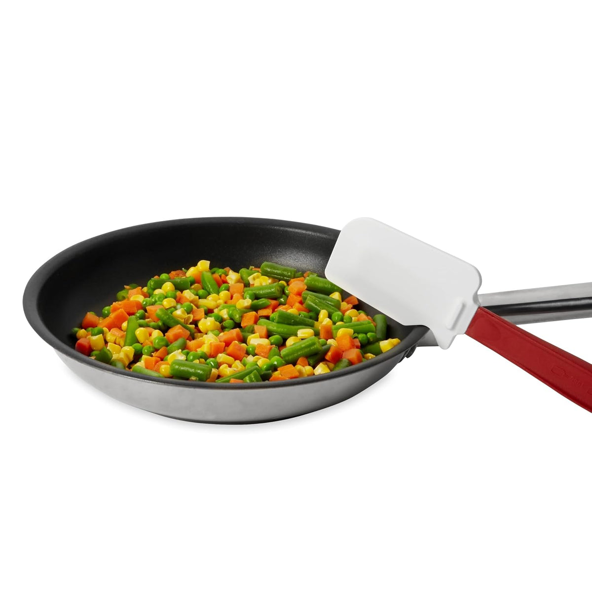Rubbermaid Commercial Products High Heat Resistant Silicone Heavy Duty Spatula/Food Scraper 9.5-Inch 500°F Heat Resistant Red Handle for Baking/Cooking/Mixing Commercial Dishwasher Safe