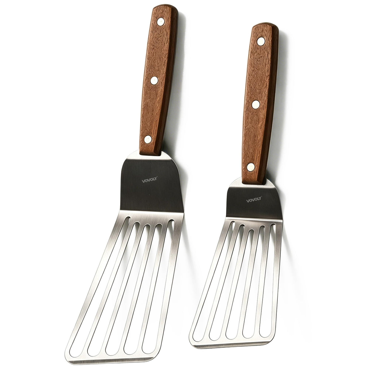 Fish Spatula Turner, Stainless Steel Slotted Spatulas Set, 3"x6"+4"x8"