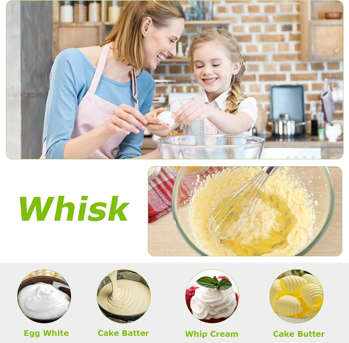 Bonsenkitchen 2-in-1 Immersion Handheld Blender with 20 Speeds & Turbo Mode