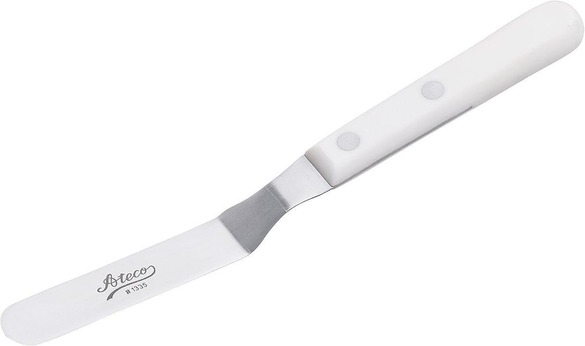 Ateco Slotted Spatula with 6 by 3-Inch Stainless Steel Blade, Plastic Handle, Dishwasher Safe