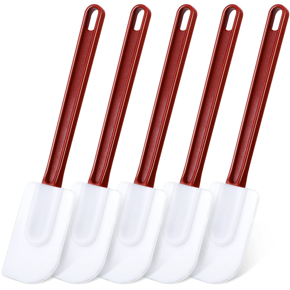 Meekoo 5 Pcs 10 Inch Rubber Spatula High Heat Resistant Silicone Spatula