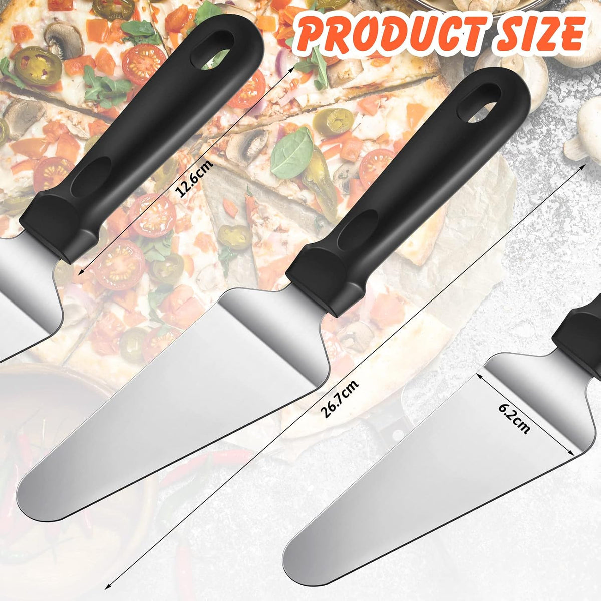 20 Pcs Pizza Spatula Bulk Pie Server Pizza Cutter Cake Cutter