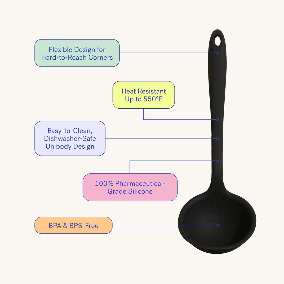 GIR Premium Silicone Ladle Serving Spoon – Ultimate, Red